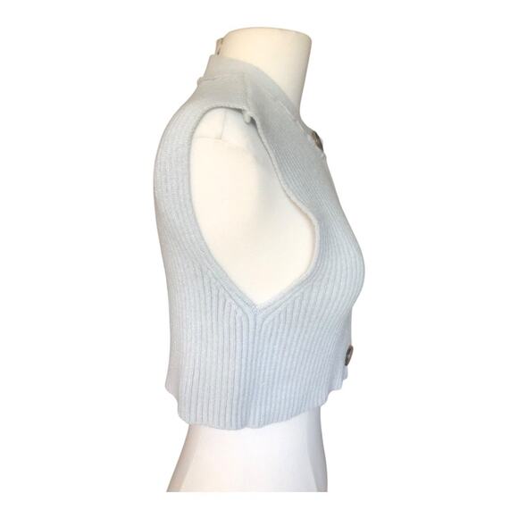 Free People NWT Naiome Trendy Neutral Cropped Rib Micro Vest Truthsyer (Gray) XS - Picture 4 of 15